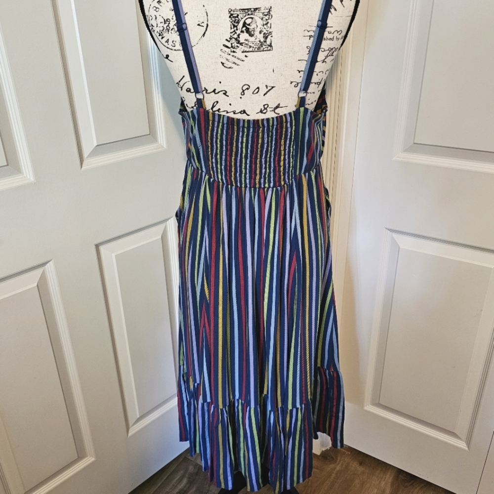 Torrid Colorful Stripe Midi Challis Button-Front … - image 6